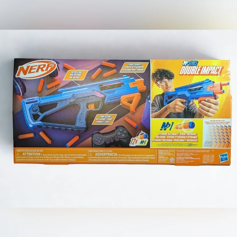 Nerf N Series Double Impact Blaster – Includes 12 N1 Darts – New in Box